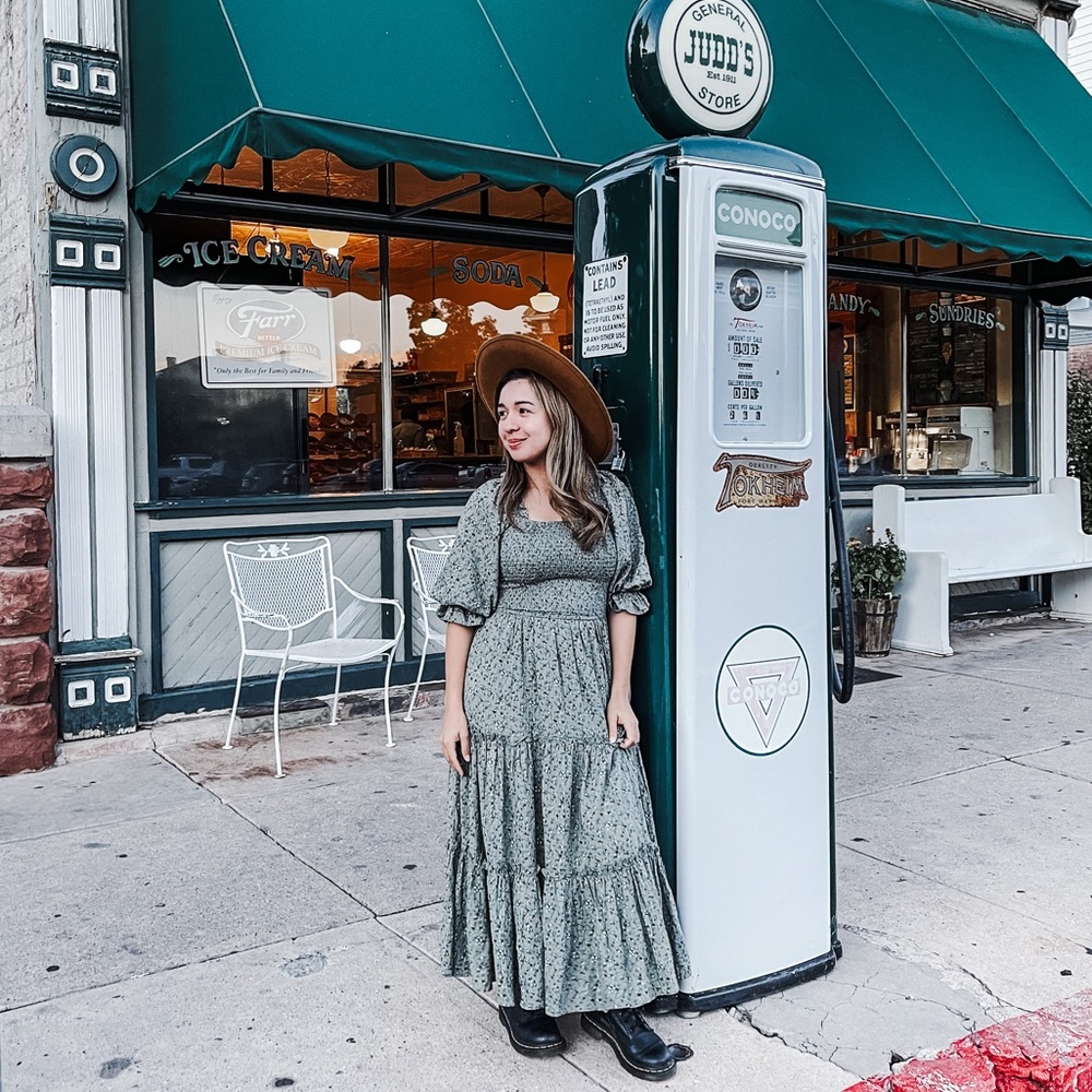 Ivy City Green Floral Dress